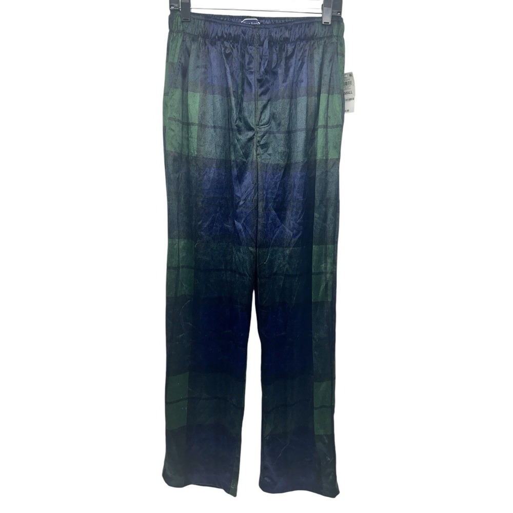 Club Room Plaid Fleece Velour Drawstring Waist Men's‎ Pajama Bottoms S NWT